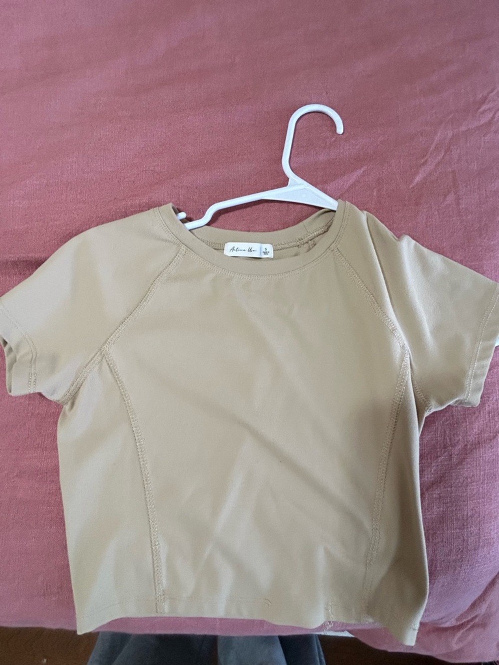 Beige Crop Tee Top
